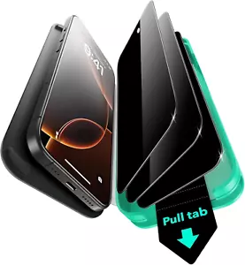 3 Pack 9H+ Glass for iPhone 16 Pro Max Privacy Screen Protector, [Military Grade - Picture 1 of 9