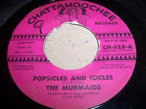 THE MURMAIDS- POPSICLES AND ICICLES- '63 ROCK 45 rpm, CHATTAHOOCHEE CH-628 (VG) - Picture 1 of 2