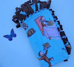 Kinder Curious George der Affe Fun Print Fleece, ohne Nähen, ohne Knoten Decke, 54x58 - Bild 1 von 12