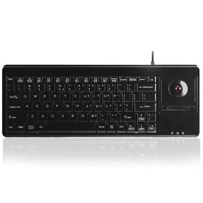Perixx PERIBOARD-514H Plus Wired Keyboard with Trackball - 14.57x5.  NEW! - Image 1 of 3