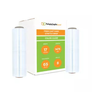(8) Rolls Hand Stretch Wrap Film Banding 17" x 1476' Shrink Wrap Cling USA MADE - Picture 1 of 7