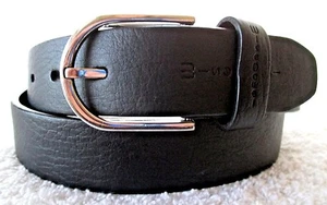 VG HANDSOME WISE DAWEI CLASSIC TEXTURED BLACK LEATHER DRESS BELT 34"  - Picture 1 of 8