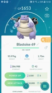 Pokemon Shiny Blastoise ( Squirtle Evolution ) Go - Picture 1 of 2