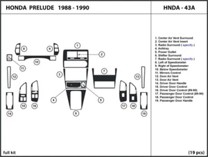 Real Carbon Fiber Dash Trim Kit for Honda Prelude 1988 -1990 Interior Overlay - Picture 1 of 3