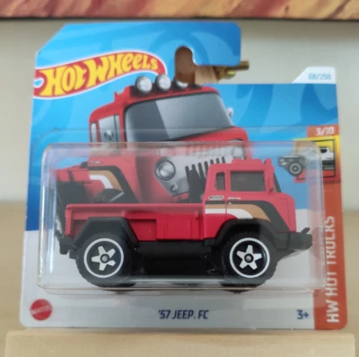 Hot Wheels '57 Jeep FC Rosso 2024 68/250 HW Hot Trucks 3/10 Nuovo in Blister - Immagine 1 di 2