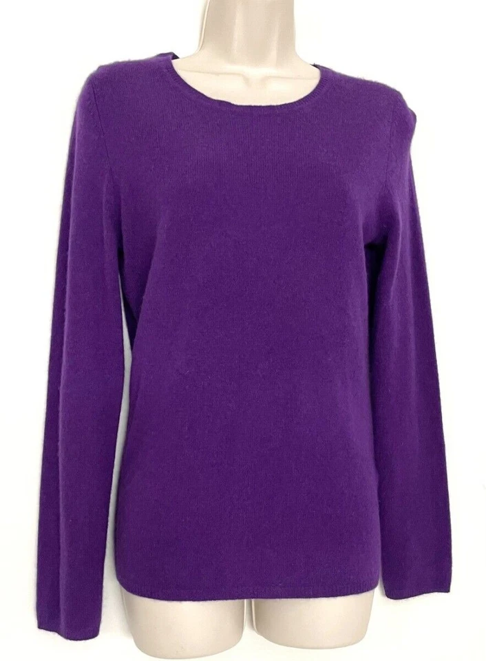 ⏩ NEW Lord & Taylor - 100% Cashmere Women's Crewneck Sweater • Purple • Medium - Image 1 of 4
