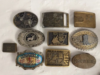 Lote de 10 hebillas de cinturón de latón vintage cazador furtivo Browning Levi Strauss bergamota  Foto 1 de 4