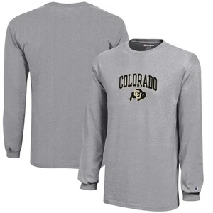 Youth Champion Gray Colorado Buffaloes Arch Over Logo Long Sleeve Jersey T-Shirt - Picture 1 of 3
