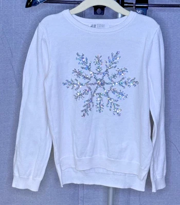 H&M - Suéter Copo de Nieve Brillante Manga Larga Niñas - Talla 4-6 años Foto 1 de 4