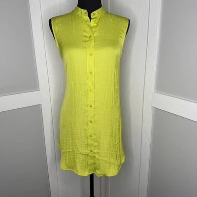 Blusa túnica sin mangas Joie Chartreuse | Talla XS larga con botones delanteros nueva sin etiquetas Foto 1 de 4