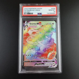 PSA 10 Snorlax Vmax 206/202 Espada y Escudo Arco Iris Holo Tarjeta Pokémon Graduada - Imagen 1 de 3