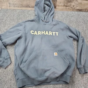 Carhartt Hoodie Men Large Gray Loose Fit Outdoor Workwear Spell Out Logo - Bild 1 von 14
