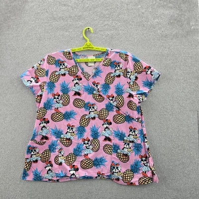 Blusa Médica Estampada Gráfica Rosa Disney para Mujer 2XL/2XG Minnie Mouse Piñas Foto 1 de 4