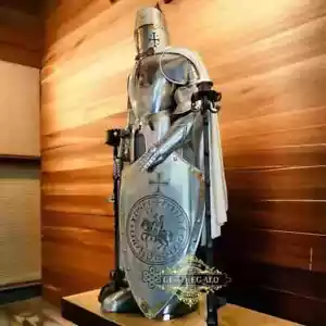 Traje de armadura medieval caballero templario usable armadura de cuerpo completo disfraz de cruzado - Imagen 1 de 5
