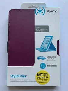 Speck Stylefolio Tablet Purple Case iPad Mini 4 Drop Tested Multiple Viewing Typ - Picture 1 of 5
