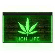 220008 Marijuana Hemp High Life Store Shop Display LED Light Neon Sign