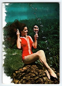 Weeki Wachee Mermaids Florida Under Water Lady Combs Hair Chrome Postcard - Picture 1 of 2