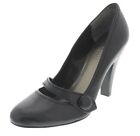 New Nine West Women Black Burgundy Leather High Heel Mary Jane Dress Pump Shoe