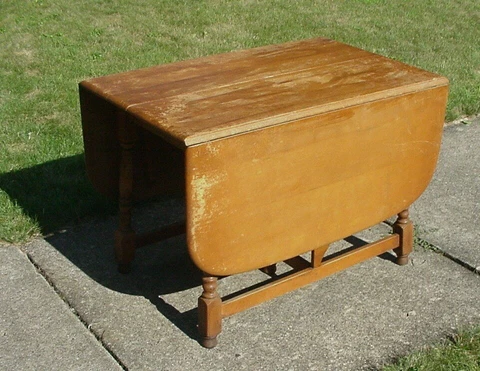 Antique Heywood Wakefield Drop Leaf Table Gate Leg Solid Maple OHIO pick up MCM Cover