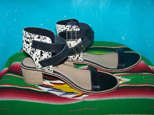 NIB $109~Western Leather Cowhide Hair Strappy Open Toe Sandals~ORIN~10~Matisse - Picture 1 of 11