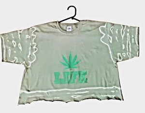 Women's T-Shirt Life Bleach Tye dye Crop T-Shirt Top - Picture 1 of 2