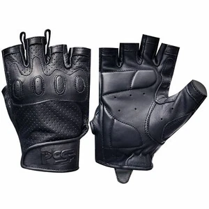 Herren Motorrad Leder Handschuh Mode Fingerlos Rennen Fahren Outdoor Motorrad - Bild 1 von 7