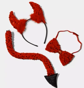 PACK DE 3 CUERNOS COLA LAZO CONJUNTO DE LENTEJUELAS CLAIRE'S RED DEVIL / TALLA ÚNICA - Imagen 1 de 19