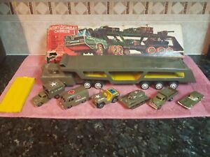 RARE Vintage 1950s NOMURA (TN) Japan Tin Friction ARMY COMBAT CARRIER Playset