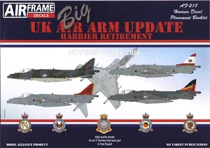 Calcomanías de marco de aire AFD32218 1:32 actualización de brazo de aire del Reino Unido esquemas de retiro BAe Harrier - Imagen 1 de 24