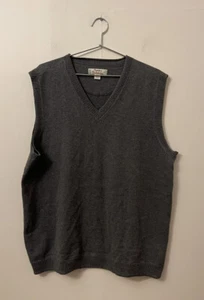 Tommy Bahama Men’s Size Large Heather Gray V Neck Sweater Vest Cotton & Cashmere - Picture 1 of 4