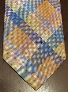 Croft & Barrow Orange Purple Blue Green 100% Silk Men’s Neck Tie Made In China