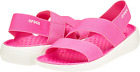 NEW WOMENS CROCS LITERIDE STRETCH SANDALS ELECTRIC HOT PINK SIZE 6 W