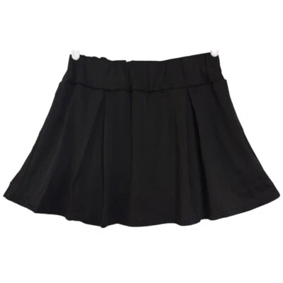 Black 2XL Skater Skirt With Built-In Shorts Elastic Waist cotton/polyester - Image 1 of 4