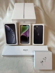 Lote de 6 Cajas de Productos Apple Vacías iPhones, iPad, AirPods, Apple Watch Genuinas - Imagen 1 de 6
