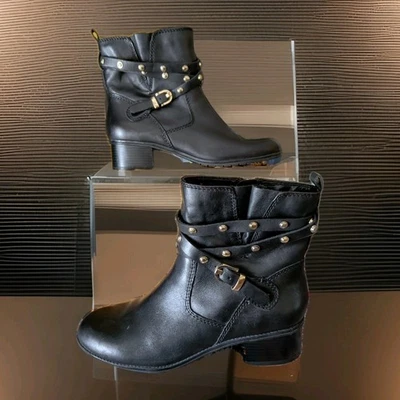 Botines Bandolino Cuero Negro Dorado Tachonado Cremallera 7 M ¡EXCELENTE! Foto 1 de 4