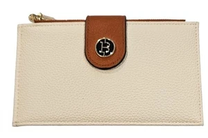 ¡NUEVO! Cartera para mujer BOSTANTEN de cuero crema con bloqueo RFID 16 tarjetero  - Imagen 1 de 12