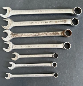 Vintage Proto Professional 7pc SAE Combination Wrench Set 7/16”- 7/8” USA - Picture 1 of 2
