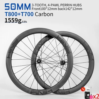 700C 50 mm carbon laufradsatz rennrad disc Clincher Scheibenbremse Steckachse - Bild 1 von 4
