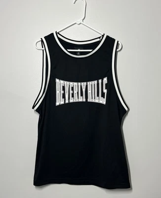 Camiseta sin mangas estilo jersey Beverly Hills H&M para hombre calce relajado mediana negra Foto 1 de 4