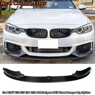 For BMW F32 F33 F36 435i 440i M-Sport 14UP Real Carbon Front Bumper Lip Splitter - Image 1 of 4