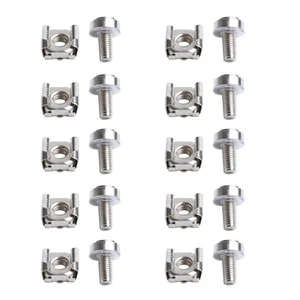 10 Pack Lot - M6 * 20 Pochettes De Montage En Rack Nutes Et Vis Avec Rondelles - - Photo 1/6