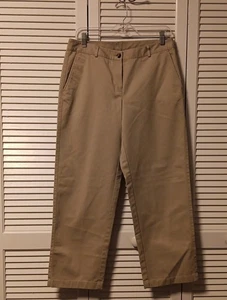LL Bean Pants Womens Sz 8P Khaki Tan Favorite Fit Straight Slacks Pockets Casual - Picture 1 of 8