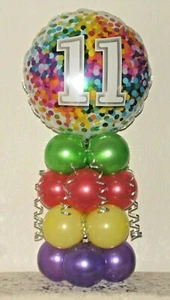 AGE 11 BIRTHDAY - 11TH BALLOON DISPLAY- PARTY TABLE DECORATION -NO HELIUM NEEDED - Picture 1 of 1
