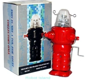 SPACE TROOPER TIN Crank Windup ROBBY THE ROBOT FORBIDDEN PLANET RETRO RED - Picture 1 of 1