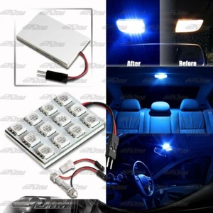 Universal SMD Blue 12 LED Interior Dome Map Light Panel T10 & Festoon Adapter - Bild 1 von 3