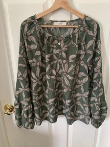 The Loft Damen Oberteil grün geblümt Größe XL Long SLeeve Pullover - Bild 1 von 8