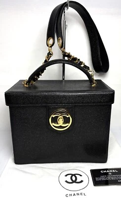 CHANEL Vintage Coco Mark Vanity Bag  Shoulder Strap with Cards  A0199 - Image 1 of 4
