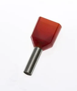 500 Stück Doppel Schnürsenkel Aderendhülsen Kabelendklemmen 1,5 mm² rot L: 8 mm Kabelcrimp - Bild 1 von 1