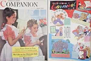 VTG AUG 1943 Womans Home Companion WWII Food Rationing Stars n Stripes Fashion - Imagen 1 de 17