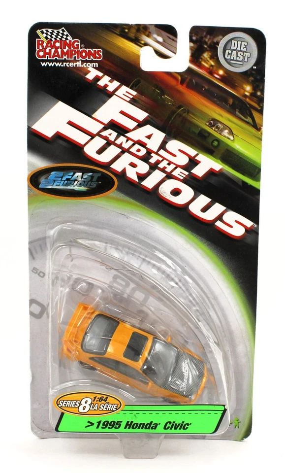 1:64 Racing Champions THE FAST & FURIOUS Orange 1995 Honda Civic *NIP* - Image 1 of 1